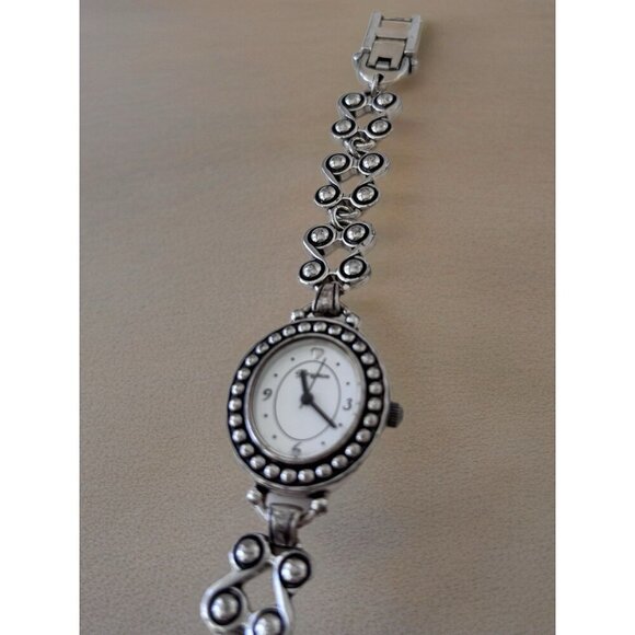 Brighton ALAMEDA Silver Oval Face TAOS Link Band Watch New Battery Works - Picture 4 of 7